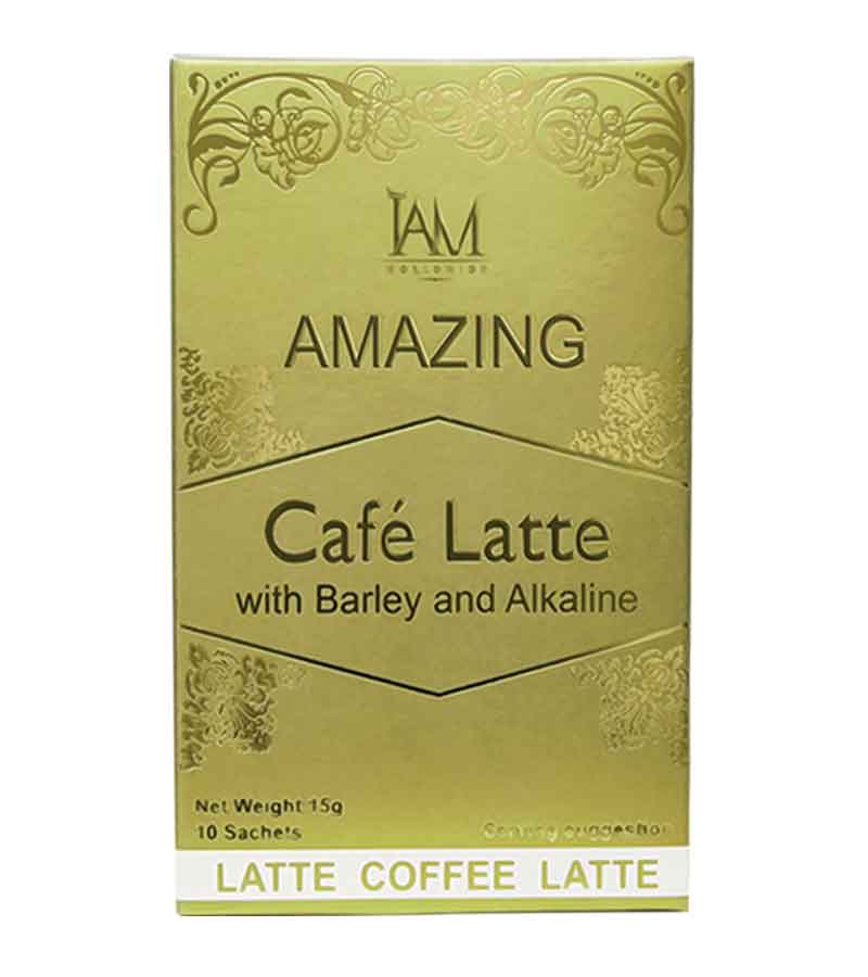 café latte with barley and alkaline